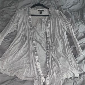 grey cardigan